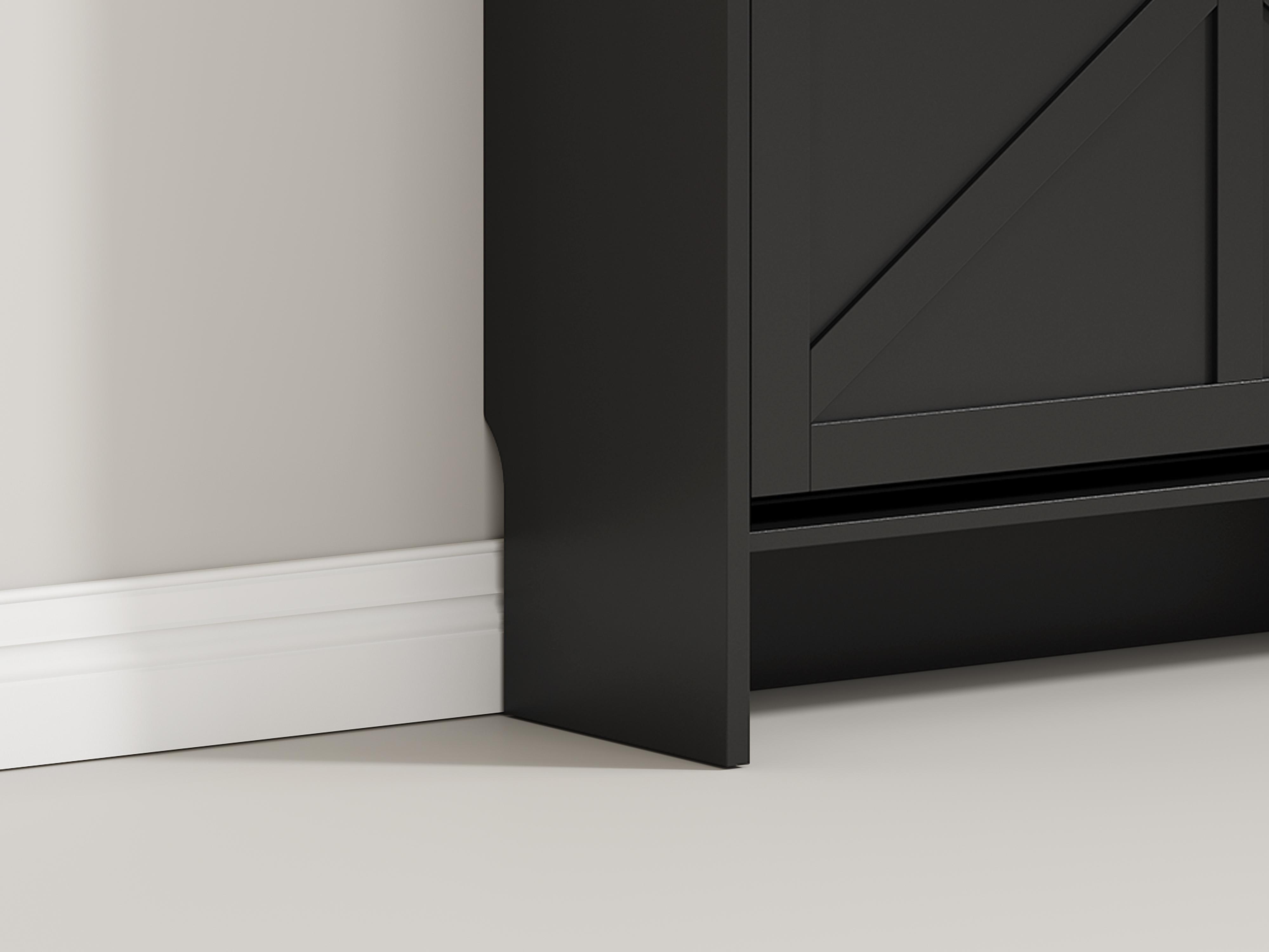 Shoe Storage Cabinet for Entryway, Farmhouse Wide Shoe Cabinet with 4 Flip Drawers and 2 Top Drawers, Freestanding Organizer with Adjustable Shelves, Hooks, and Anti-Tip Kit for Hallway