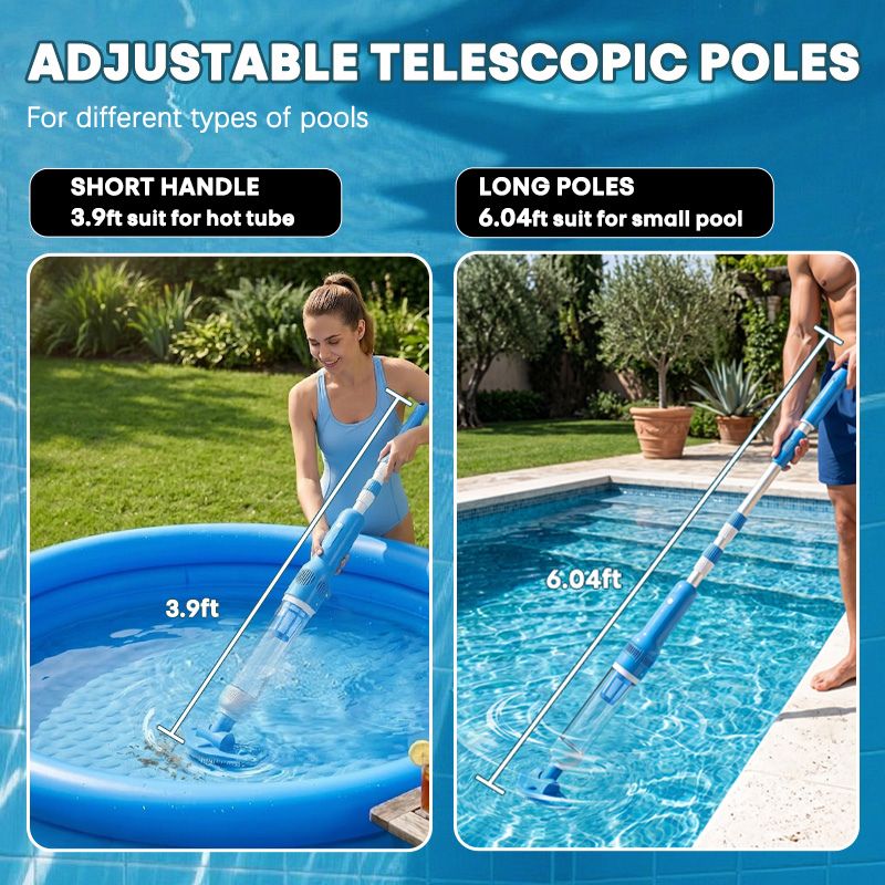 itoolmax 3 in 1 pro cordless pool vacuum cleaner adjustable poles