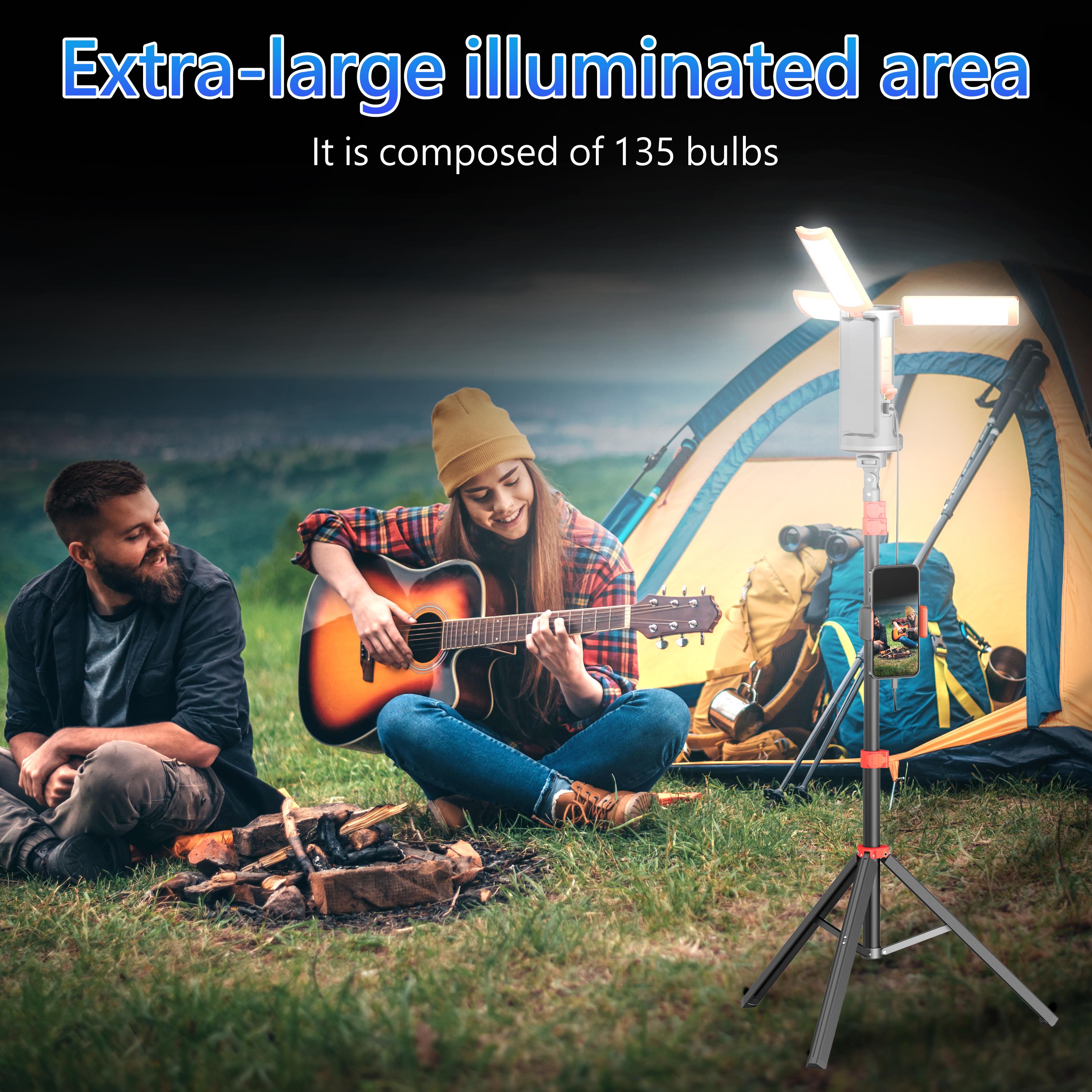 3-Head LED Camping Light - 10000mAh Power Bank, 67" Adjustable Stand, Detachable Tripod, High Power Flashlights, LED Flashlight Rechargeable, Rechargeable Spotlight, Portable Work Light, Work Accessories, Tech Gadgets for Outdoor, Emergency Use,summervibe 3-Head LED Camping Light - 10000mAh Power Bank, 67" Adjustable Stand, Detachable Tripod, High Power Flashlights, LED Flashlight Rechargeable, Rechargeable Spotlight, Portable Work Light, Work Accessories, Tech Gadgets for Outdoor, Emergency Use,summervibe
