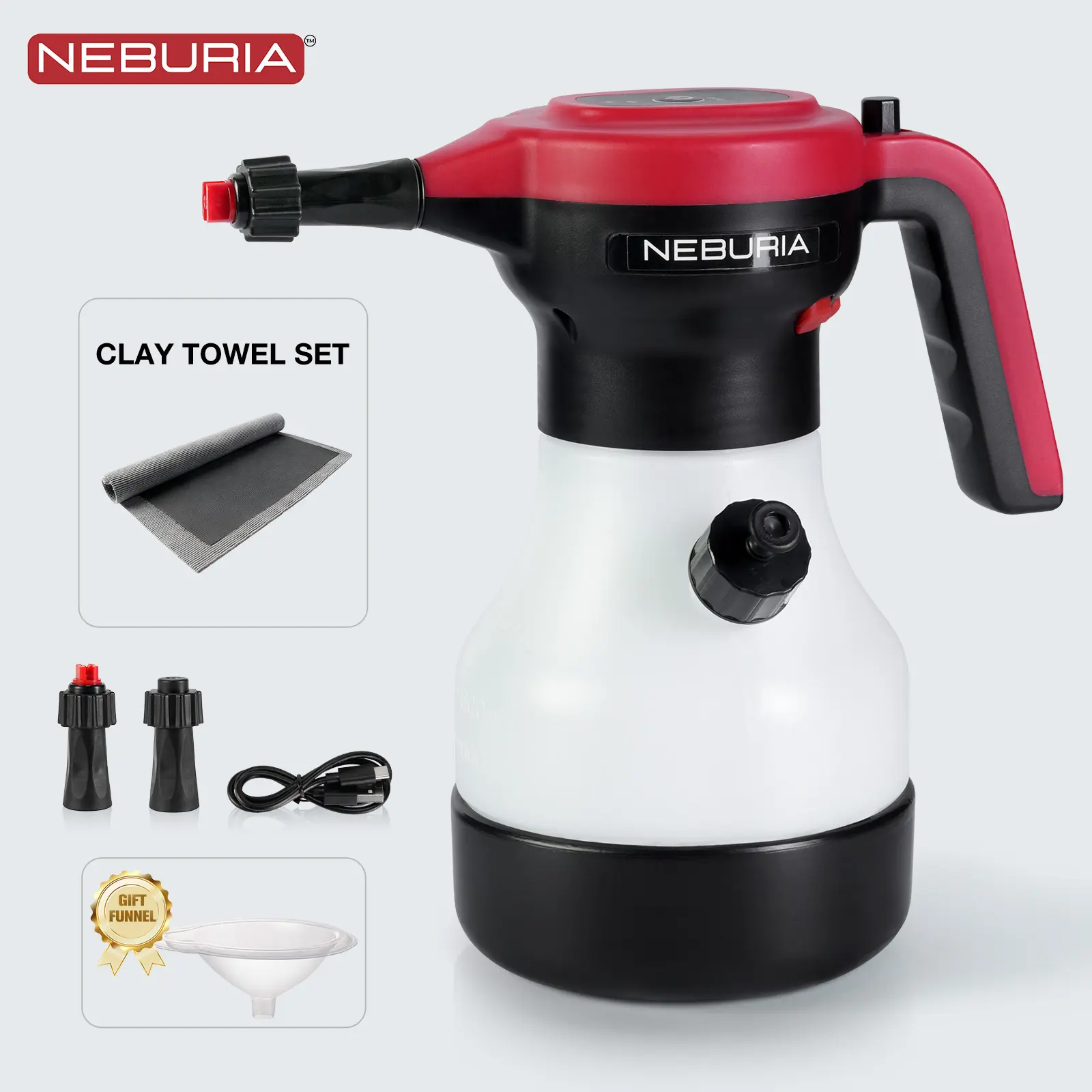 Electric Foam Sprayer,Rechargeable High Pressure Foam Cannon for Car Wash,Auto Detailing,Home,Industrial Cleaning，Smart Pressure Control Core,Ergonomic Handle,Portable Cordless Cleaner for Kitchen,Windows,Bathroom