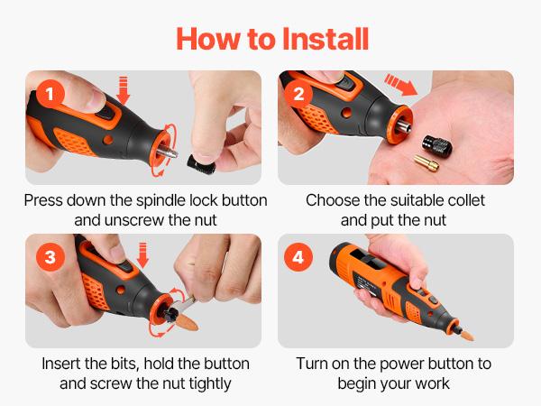 fathersdaygift  VEVOR 119-Piece Cordless Rotary Tool Kit, DC12V Portable Mini Power Rotary Tool, 28-Level Speed 5000-32000 RPM Multi-Purpose DIY Tools for Engraving, Sanding, Polishing, Carving, Cutting, DIY Crafts