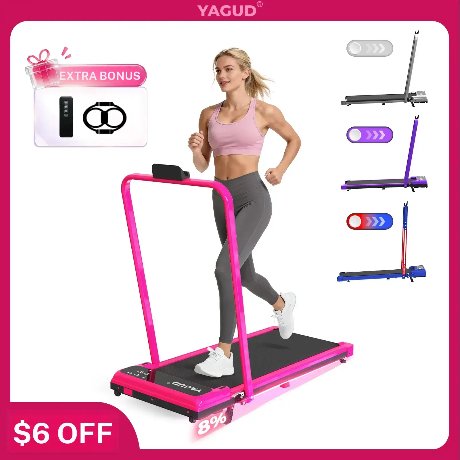 Foldable Adjustable Incline Treadmill