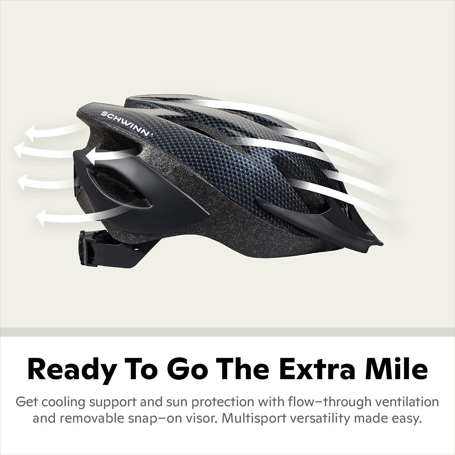 Helmet for Adults, Size 58-62 cm for Riders Ages 14+, Microshell, Adjustable Dial & Straps, Interior Padding, Air Vents, Visor