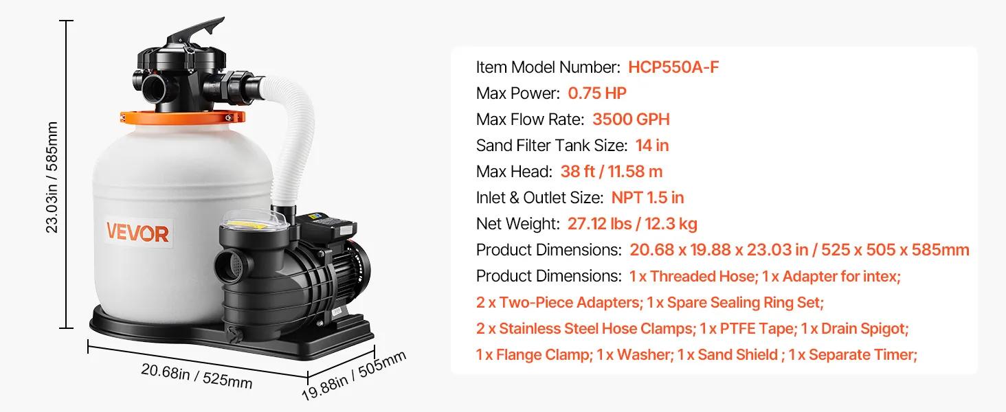 【fathersdaygift】VEVOR FlashPure Sand Filter Pump 16 in for Above Ground Pool1 HP 4400 GPHSwimming Pool Filter System with Timer6X Faster Filtration with Media InstalledLeak-ResistantReady to Use Out of BoxPool AccessoriesSwimming P 【fathersdaygift】VEVOR FlashPure Sand Filter Pump 16 in for Above Ground Pool1 HP 4400 GPHSwimming Pool Filter System with Timer6X Faster Filtration with Media InstalledLeak-ResistantReady to Use Out of BoxPool AccessoriesSwimming P