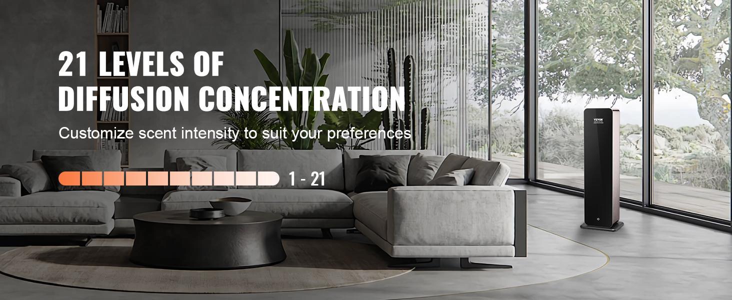 【FathersDayGift】VEVOR Scent Air Machine,  950ml Bluetooth Smart Cold Air Diffuser, 3000sq.ft Waterless Essential Oil Scent Air Diffuser, Floor Standing Aromatherapy Machine for Large Room, Office, No complimentary incense