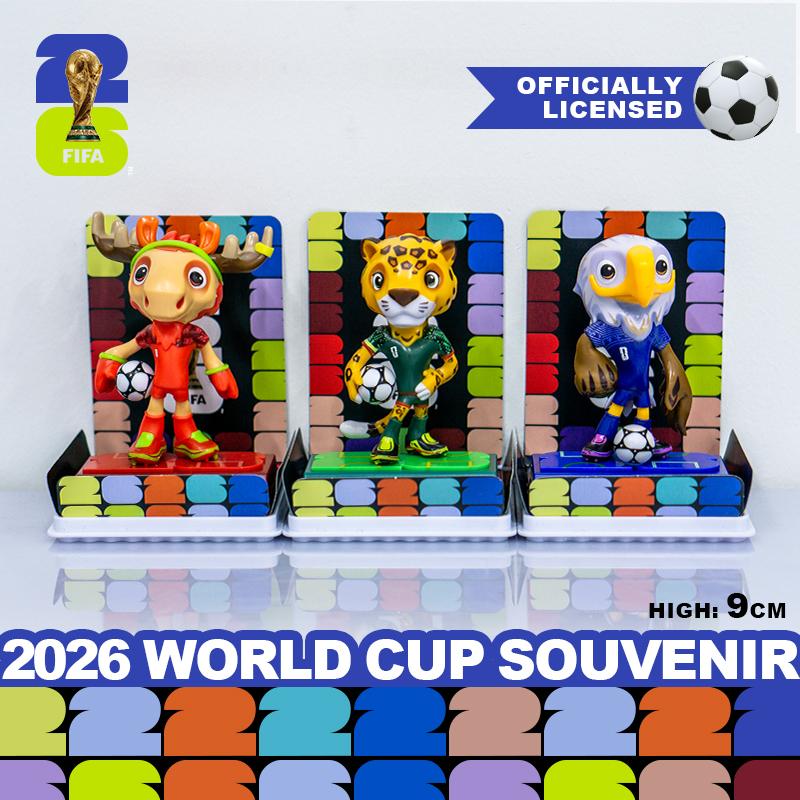 【FIFA Official Licensed】2026 World Cup Mascot Complete Collection Ornaments Canada Maple, Mexico Zayu, USA Clutch 9cm/3.54inch Mini Figures 3Pc Set Collectible Football Souvenir Fan Memorabilia Desktop Decor Trendy Toys Genuine Merchandise 【FIFA Official Licensed】2026 World Cup Mascot Complete Collection Ornaments Canada Maple, Mexico Zayu, USA Clutch 9cm/3.54inch Mini Figures 3Pc Set Collectible Football Souvenir Fan Memorabilia Desktop Decor Trendy Toys Genuine Merchandise