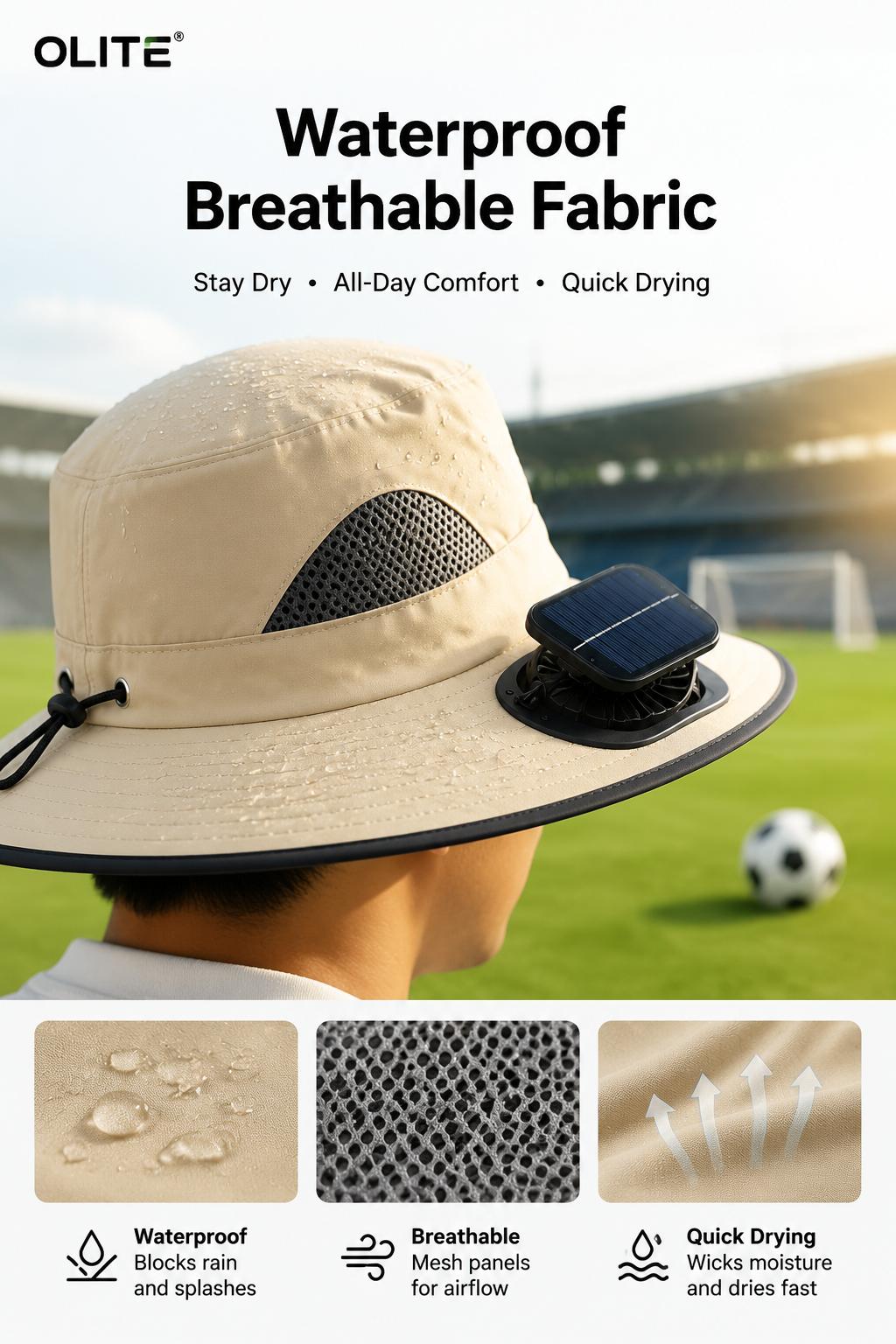 New Solar-Powered Outdoor Cooling Fan Hat — Sun Protection Hat with Solar Fan | Dual-Power Rechargeable Fan | Outdoor Water-Resistant Fan | Ideal for Sporting Events | Unisex Design | TikTokShopSpringGlowUp Sun Bucket Hat Lightweight Golf Hat
