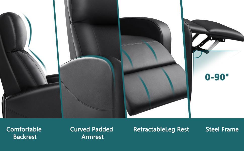 Recliner Chair for Living Room, Massage Recliner Chair Theater Chairs Adjustable Modern Reclining Chair with Padded Seat Backrest Recliner Chair for Living Room, Massage Recliner Chair Theater Chairs Adjustable Modern Reclining Chair with Padded Seat Backrest