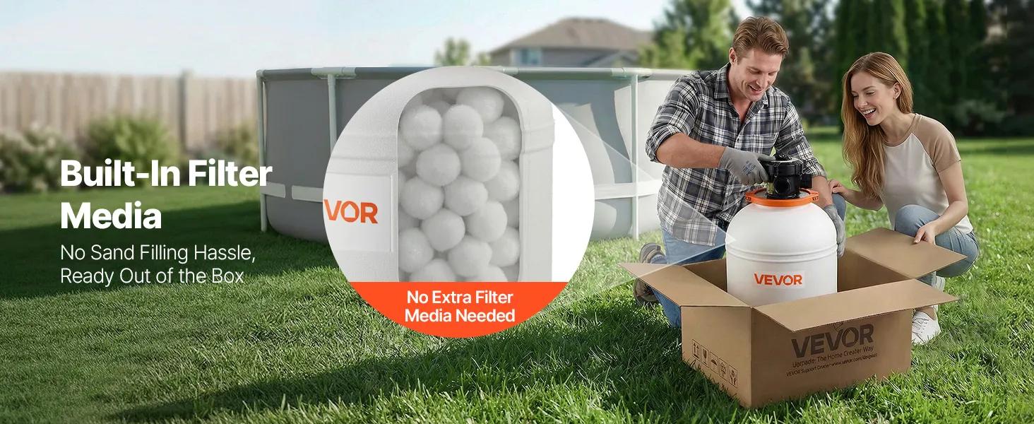 【fathersdaygift】VEVOR FlashPure Sand Filter Pump 16 in for Above Ground Pool1 HP 4400 GPHSwimming Pool Filter System with Timer6X Faster Filtration with Media InstalledLeak-ResistantReady to Use Out of BoxPool AccessoriesSwimming P 【fathersdaygift】VEVOR FlashPure Sand Filter Pump 16 in for Above Ground Pool1 HP 4400 GPHSwimming Pool Filter System with Timer6X Faster Filtration with Media InstalledLeak-ResistantReady to Use Out of BoxPool AccessoriesSwimming P