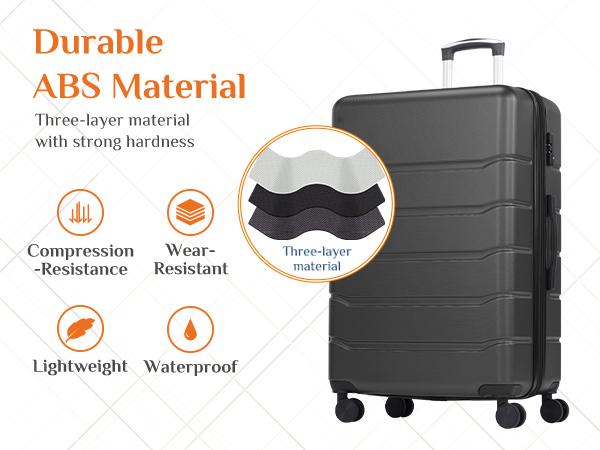 Travel Luggage, 20"/24"/28" Hardshell ABS Suitcase with Double Spinner Wheels, Lightweight Expandable Rolling Luggage with TSA Lock, Hardshell Abs Luggage