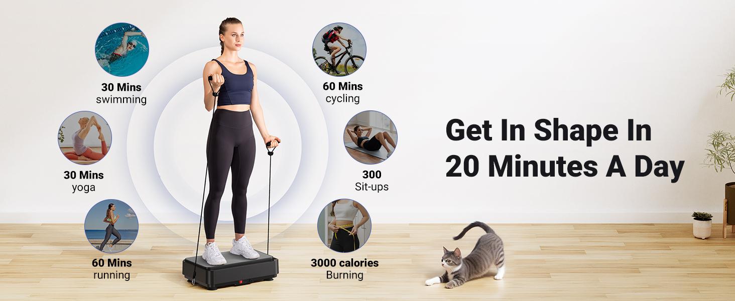 Merach Square Vibration Plate Exercise Machine 265lbs Capacity, Comfortable Lymphatic Drainage For Full Body Workout, Home Gym Fitness Equipment, Ideal For Gift Summervibes