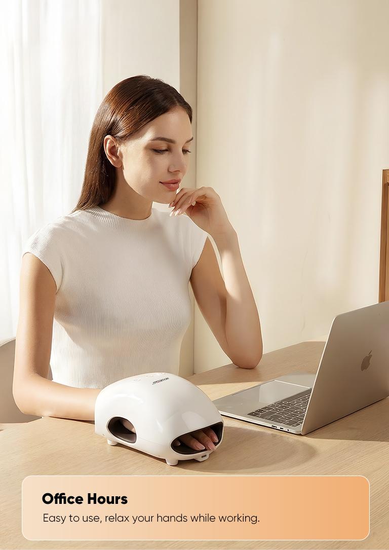 CINCOM Portable Hand Massager, Cordless, Advanced Airwave Technology, Customized Mode & Heating Function, Long-Lasting Battery Life, Auto-Off Feature, Perfect for Daily Relaxation, Comfort, White, Ideal Gift for Christmas & Birthday,summerwins