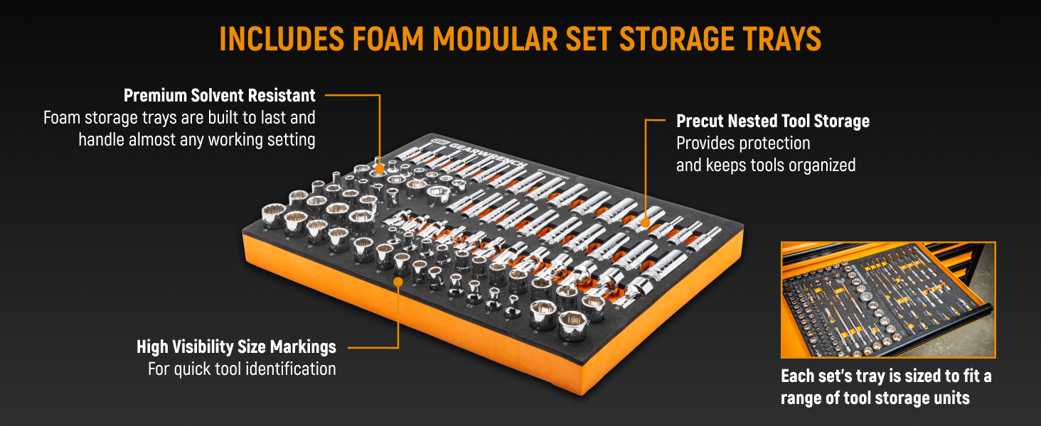 Modular Set Storage Tray Features