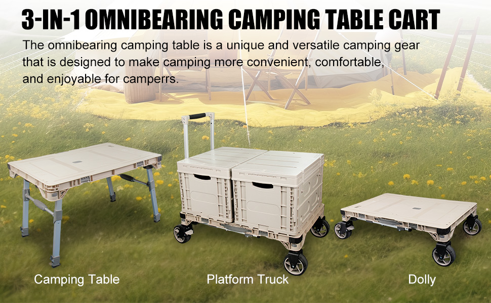 3-in-1 omnibearing camping table