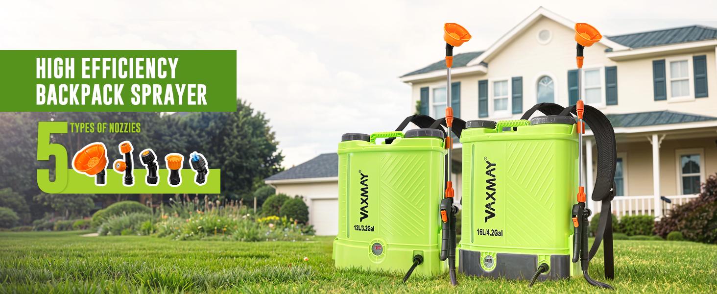 【FathersDayGift】VAXMAY Battery Powered Backpack Sprayer 3.2 Gallon 80 PSI Electric Garden Sprayer Compatible with Makita 18V Battery 5 Nozzles 2.0 Ah Battery & Charger Included, 80 Psi Pressure,father'sdaygifts 【FathersDayGift】VAXMAY Battery Powered Backpack Sprayer 3.2 Gallon 80 PSI Electric Garden Sprayer Compatible with Makita 18V Battery 5 Nozzles 2.0 Ah Battery & Charger Included, 80 Psi Pressure,father'sdaygifts