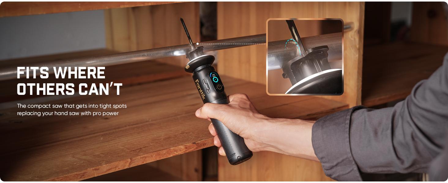 【FathersDayGift】Fanttik R11 Pro Brushless Cordless Mini Reciprocating Saw, 0–2200 SPM Variable Speed, Type-C Fast Charging, Tool-Free Blade Change, 5-Blade Kit for Wood, Metal & PVC