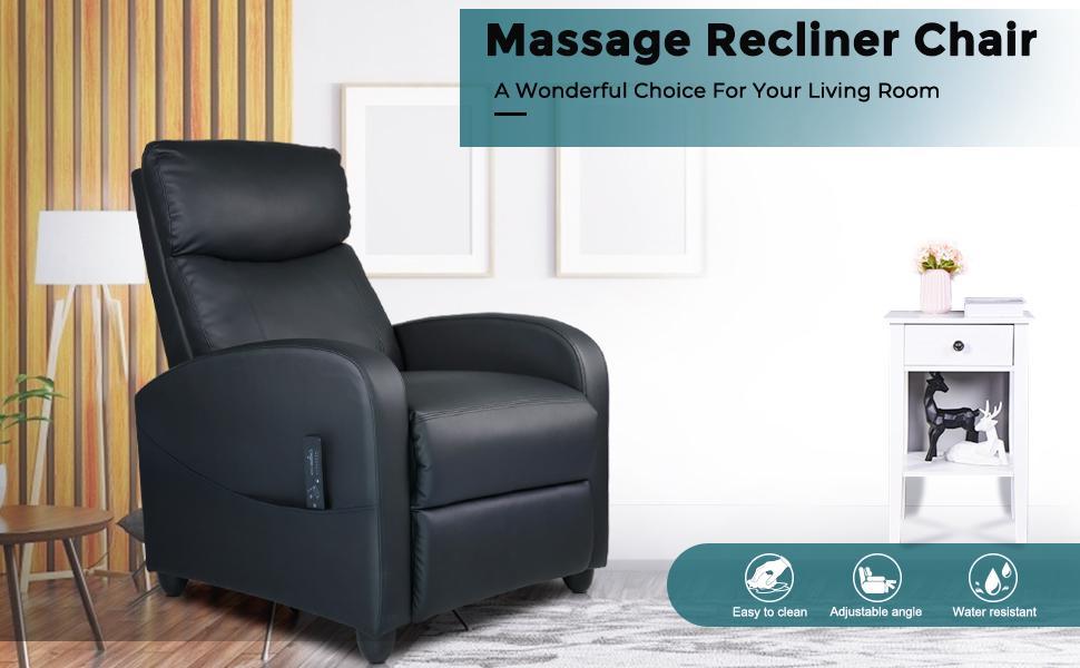 Recliner Chair for Living Room, Massage Recliner Chair Theater Chairs Adjustable Modern Reclining Chair with Padded Seat Backrest Recliner Chair for Living Room, Massage Recliner Chair Theater Chairs Adjustable Modern Reclining Chair with Padded Seat Backrest