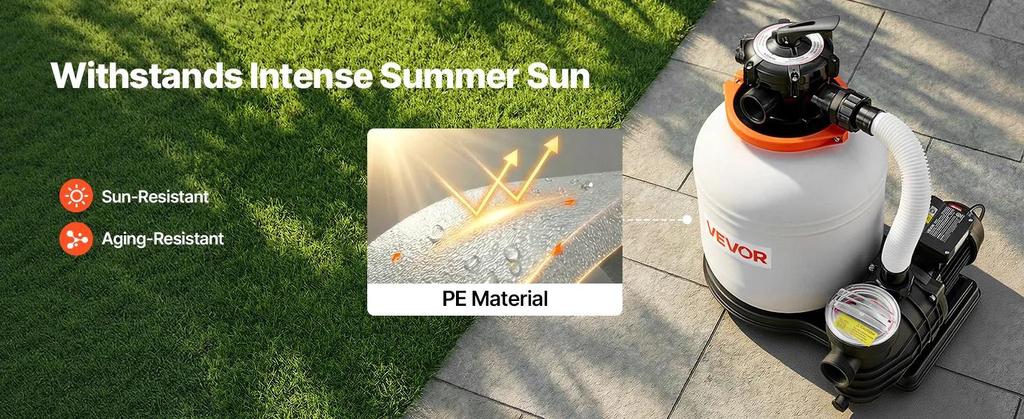 【fathersdaygift】VEVOR FlashPure Sand Filter Pump 16 in for Above Ground Pool1 HP 4400 GPHSwimming Pool Filter System with Timer6X Faster Filtration with Media InstalledLeak-ResistantReady to Use Out of BoxPool AccessoriesSwimming P 【fathersdaygift】VEVOR FlashPure Sand Filter Pump 16 in for Above Ground Pool1 HP 4400 GPHSwimming Pool Filter System with Timer6X Faster Filtration with Media InstalledLeak-ResistantReady to Use Out of BoxPool AccessoriesSwimming P