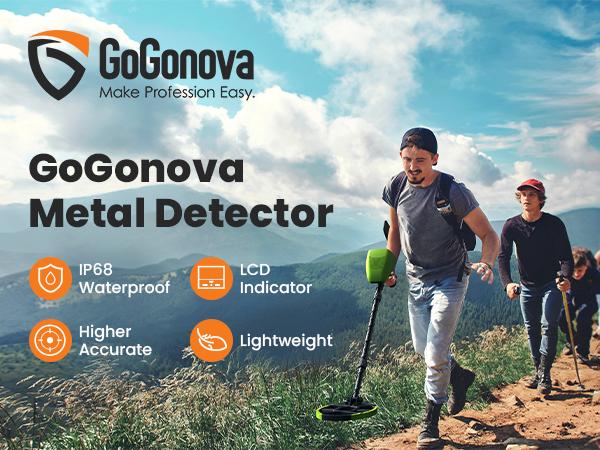 [3 OFF] Best Gift GoGonova Waterproof Metal Detector for Adults & Kids, with High Accuracy Lightweight 8" Search Coil, All Metal & Disc Modes Tool Portable