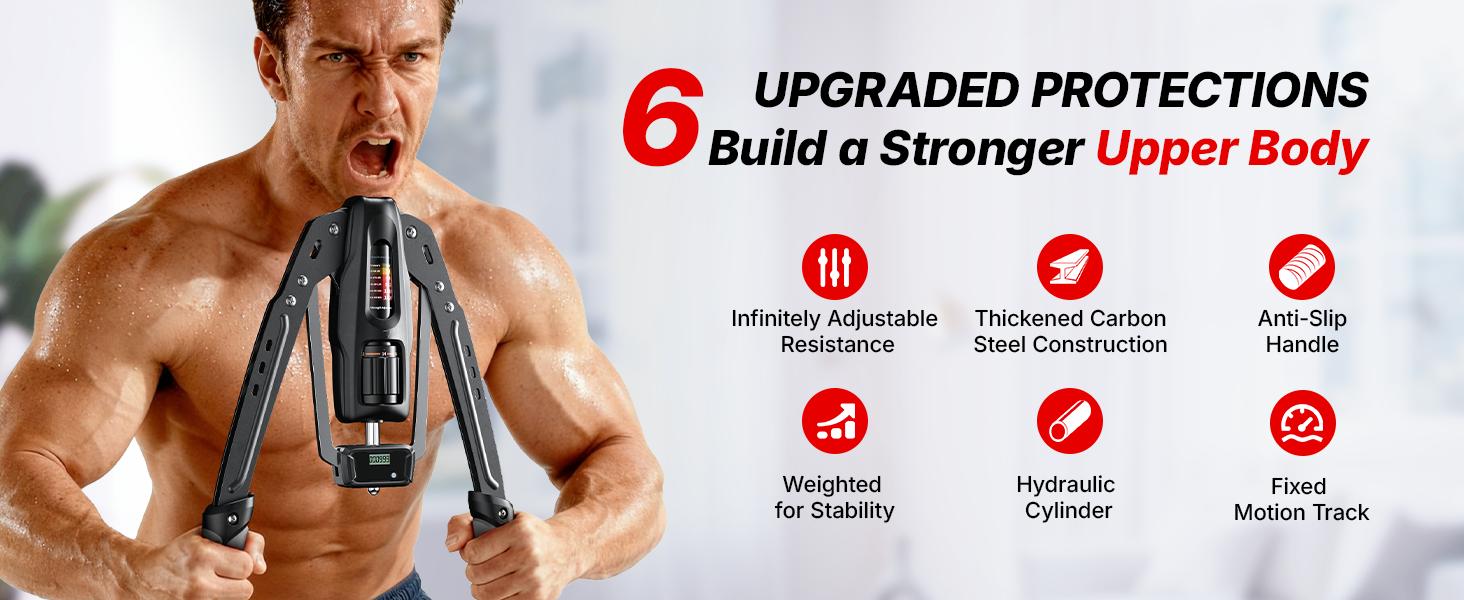 Merach Hydraulic Arm Trainer with Counter, 22‑440lbs Adjustable Resistance, Stable Triangular Structure for Safe Home Workout, Foldable Upper Body Strength Equipment for Men Women Summervibes