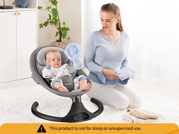 LAREX Baby Swing for Infants | Electric Bouncer for Babies,Portable Swing for Baby Boy Girl,Remote Control Indoor Baby Rocker with 5 Sway Speeds,1 Seat Positions,10 Music and Bluetooth SummerVibes