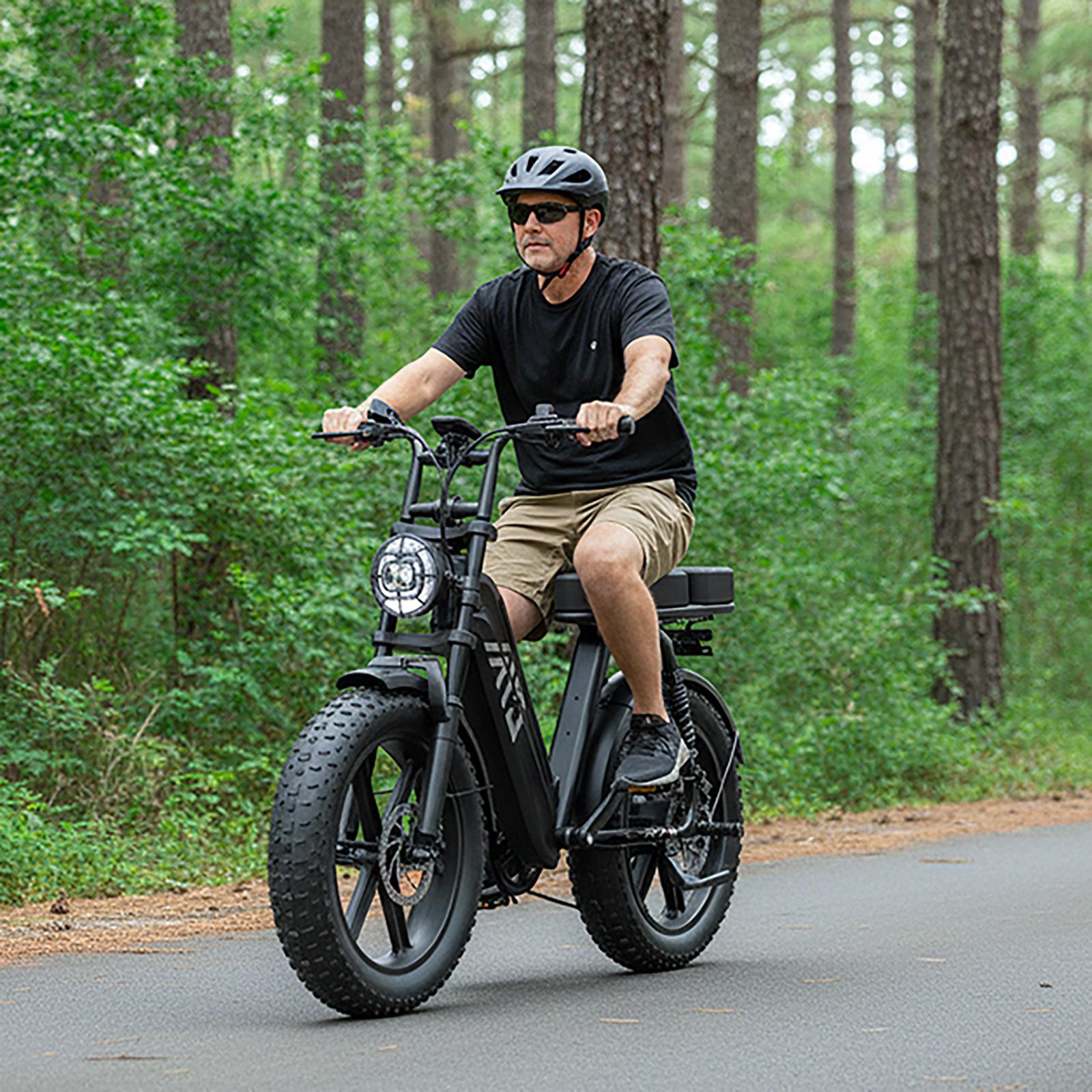 Summervibes 1500W Peak (750W Rated) Electric Bike, 20" Fat Tires, 90Nm Torque, 28MPH Top Speed, 48V 15Ah Battery, 65KM Range, LCD Display & Bluetooth App | Black & Desert Yellow