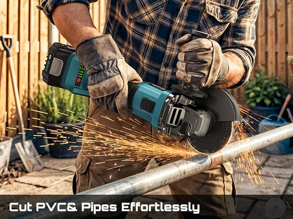 SEESII Cordless Angle Grinder Kit with 2x4.0Ah Batteries, 10000RPM Brushless Electric Metal Grinder w/ 4-1/2" Cutting Wheel, Flap Wheel, and Wool Carving Wheel for Precision Cutting & Grinding#SummerVibes