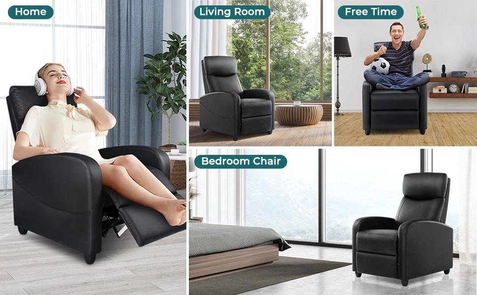 Recliner Chair for Living Room, Massage Recliner Chair Theater Chairs Adjustable Modern Reclining Chair with Padded Seat Backrest Recliner Chair for Living Room, Massage Recliner Chair Theater Chairs Adjustable Modern Reclining Chair with Padded Seat Backrest