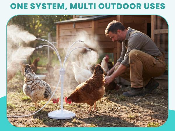 HOMENOTE Standing Misting Cooling System with Fillable Base, 26.2FT Water Line, Adjustable Height Standing Mister for Outside Patio Cooling, Pool Tanning, Garden Greenhouse Watering HOMENOTE Standing Misting Cooling System with Fillable Base, 26.2FT Water Line, Adjustable Height Standing Mister for Outside Patio Cooling, Pool Tanning, Garden Greenhouse Watering