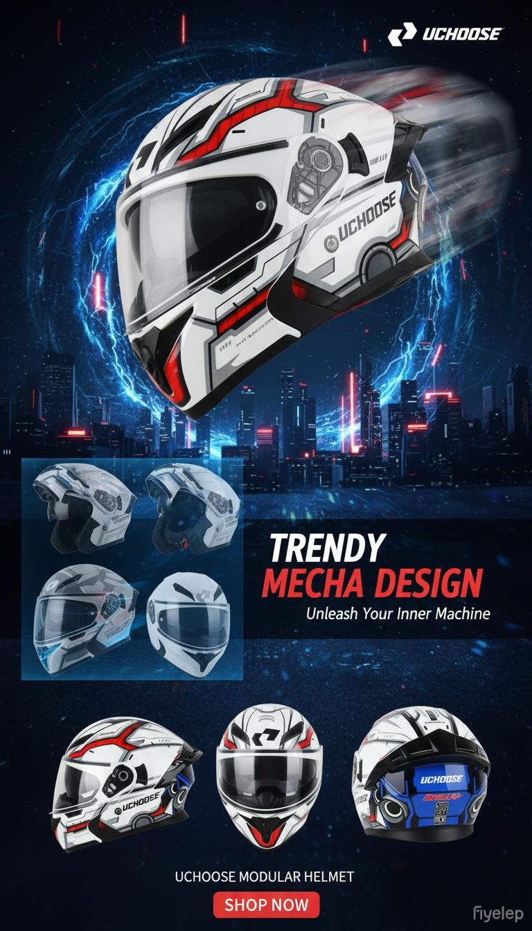 Motorcycle Helmet with Dual Lenses, Full Face Helmet, Unisex Small Helmet, Stylish Colorful Lenses, Dot Certified Safety Hat, Versatile and Trendy