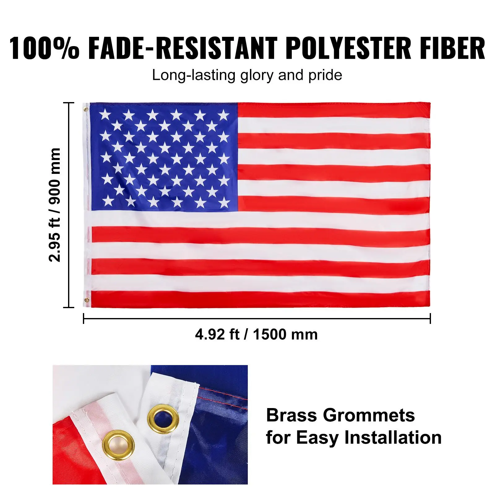  25FT Sectional Flag pole Kit,  , Heavy Duty Aluminum Alloy in Ground Flag poles for Outside, 3 Display Modes Flagpole with 3x5 American Flag, Professional Accessories, Black Banners Lightweight