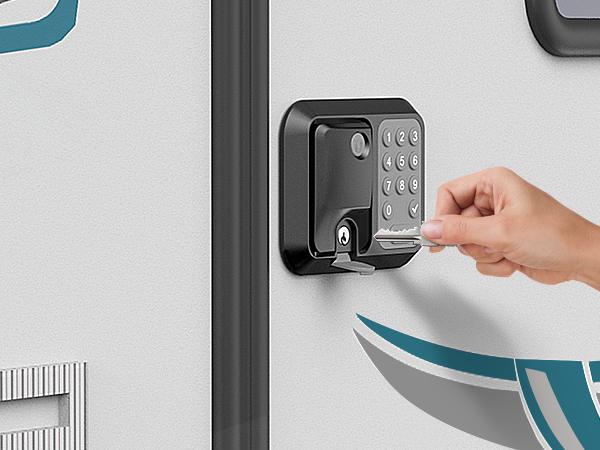 RV Keyless Entry Door Lock - Anti-Theft Keypad Latch Handle for Travel Trailers & Campers - Includes 1 Lock, 2 Remotes & Install Kit (Fits Most Models)