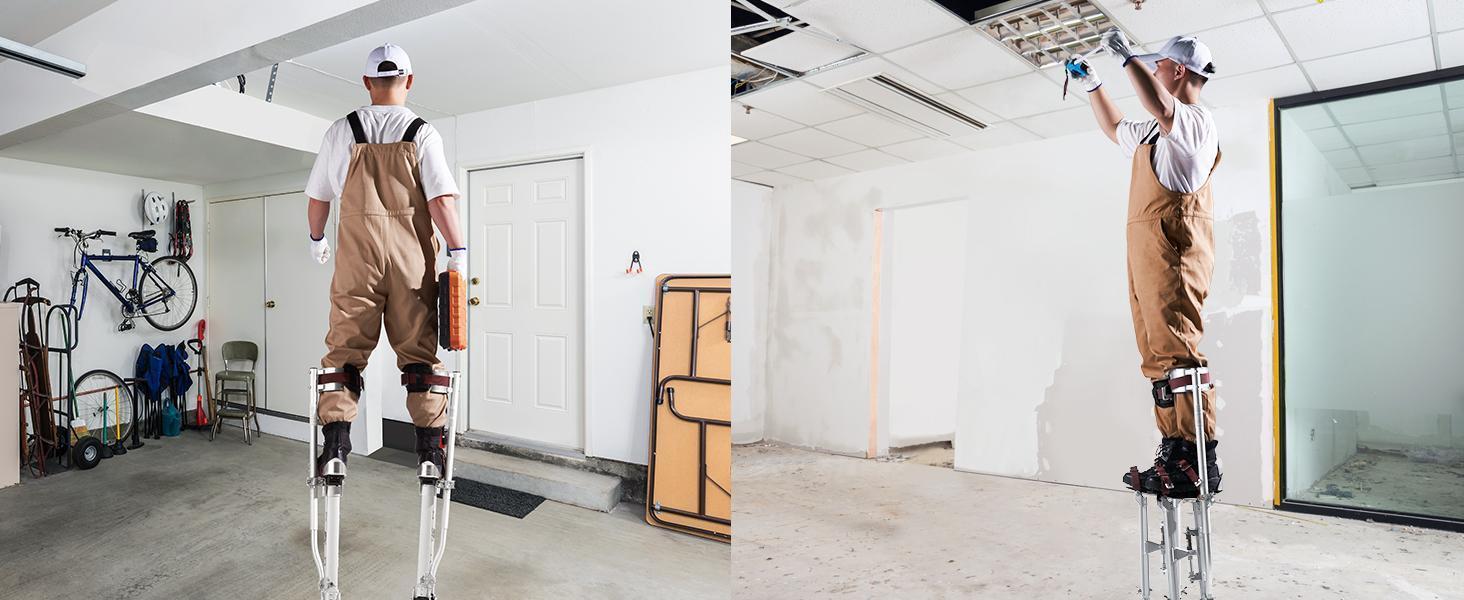 【DealsForYouDays】VEVOR Drywall Stilts, 18''-30'' Adjustable Aluminum Tool Stilts with Protective Knee Pads, Durable and Non-slip Work Stilts for Sheetrock Painting, Walking, Taping, Silver 【DealsForYouDays】VEVOR Drywall Stilts, 18''-30'' Adjustable Aluminum Tool Stilts with Protective Knee Pads, Durable and Non-slip Work Stilts for Sheetrock Painting, Walking, Taping, Silver