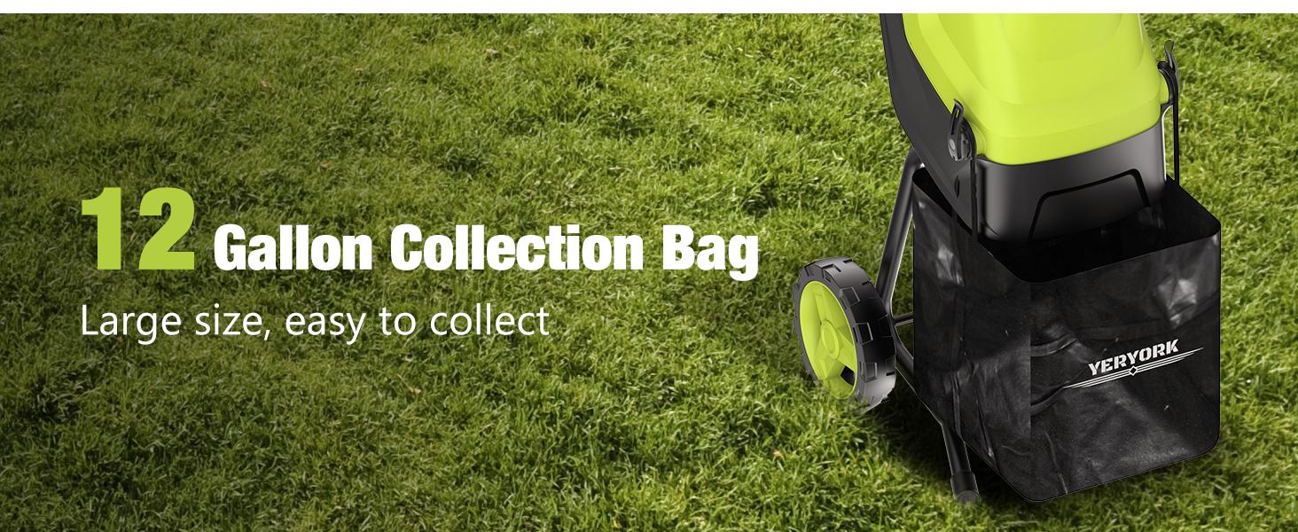 15-Amp Wood Chipper & Shredder, with 1.8" Feed Hopper, 45L Collection Bag, for Yard Waste, Branches, and Leaves.