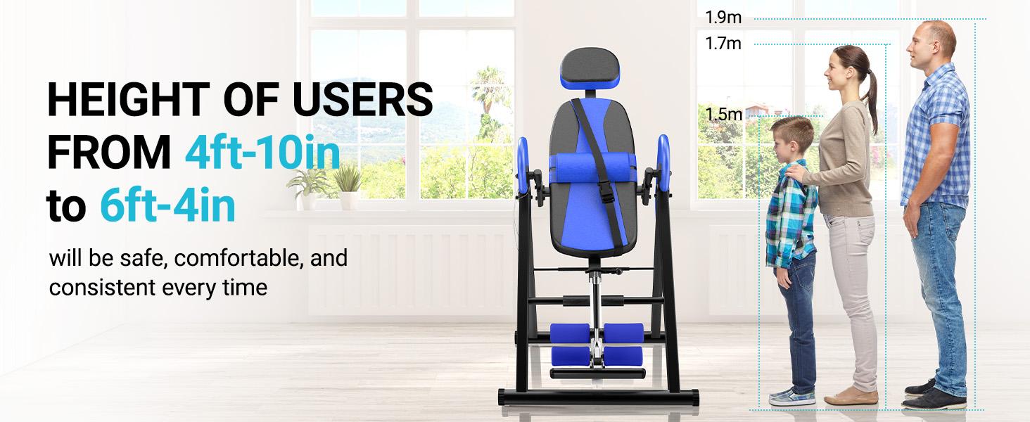 YOLEO Gravity Heavy Duty Inversion Table for Pain Relief Therapy with Headrest & Adjustable Protective Belt Back Stretcher Machine YOLEO Gravity Heavy Duty Inversion Table for Pain Relief Therapy with Headrest & Adjustable Protective Belt Back Stretcher Machine