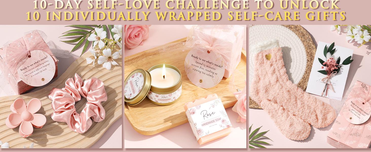 MAYICIVO mothersdaygift for Women &ndash; Birthday Gift Basket for Teen Girls, Filled with Trendy Items & Fun Empowering Challenge Tasks, Perfect Self-Care Spa Set for Mom, Wife, Daughter, Niece, or Sister