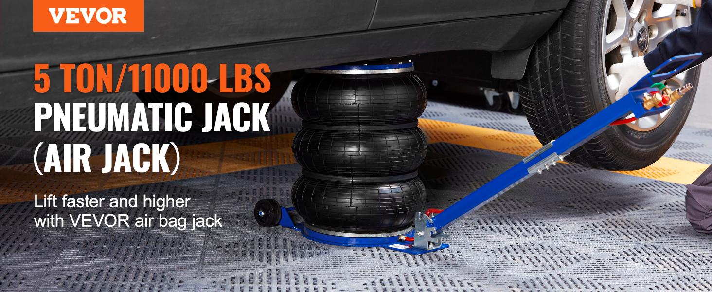 【Super Brand Day】VEVOR Air Bag Jack, triple bag air jack for fast lifting, 3 Ton/6613 lbs Pneumatic Airbag Jack with 17.7 In Lift, 1-6 Second Fast Lifting & Steel Pipes for Car, SUV, Pickup Truck Repair，DEALS FOR YOU