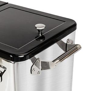 VINGLI 80 Quart Rolling Ice Chest on Wheels, Portable Patio Party Bar Drink Cooler Cart, with Shelf, Beverage Pool with Bottle Opener,Water Pipe Fathersdaygift