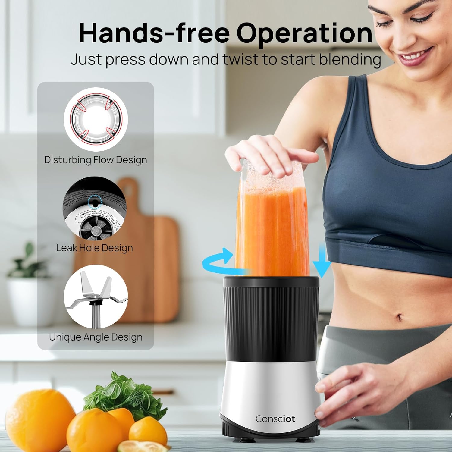 Ganiza professional smoothie blender 1100W motor 25000 rpm suitable for frozen fruits and ice 14-in-1 multi-functional countertop blender dishwasher safe food processor similar to Nutribullet and Vitamix juicers Juicer Machine