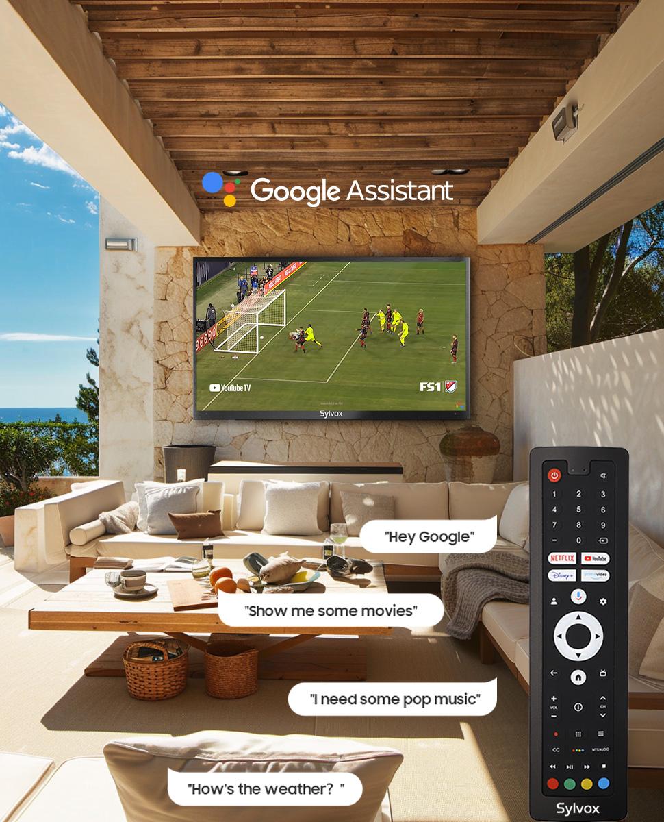 SYLVOX Outdoor TV, 4K UHD IP55 Weatherproof Television for Partial Sun Outside 1000nit Brightness, Google TV OS, Dolby Atmos, Voice Remote (Deck Pro 3.0) SYLVOX Outdoor TV, 4K UHD IP55 Weatherproof Television for Partial Sun Outside 1000nit Brightness, Google TV OS, Dolby Atmos, Voice Remote (Deck Pro 3.0)