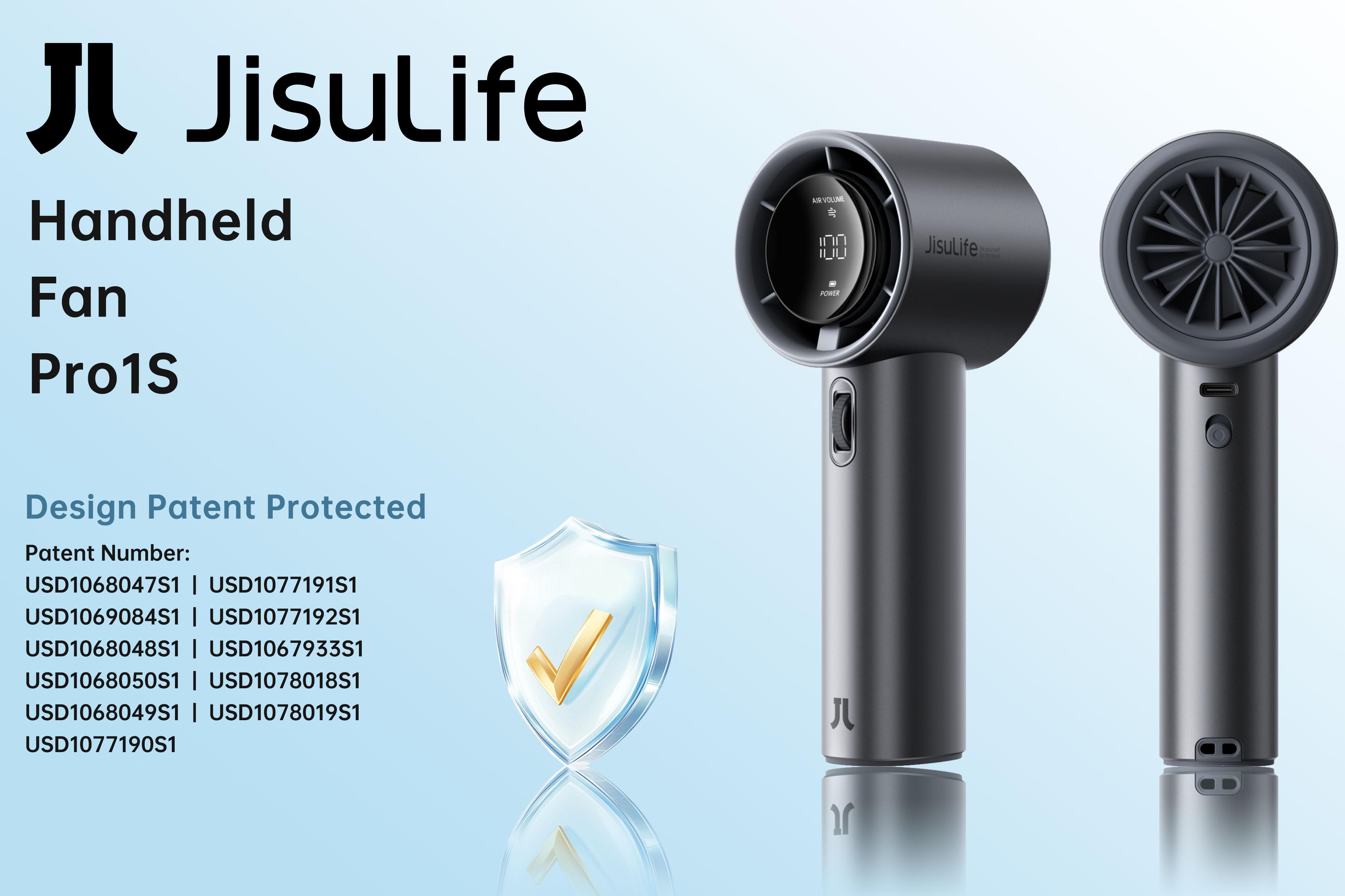 JISULIFE Handheld Fan PRO1 - 5000mAh Battery, 9m/s Wind Speed, Digital Display, USB Rechargeable, Portable Fan for Travel & Outdoor, Gifts for Women Men, Brushless Motor, 15000 RPM, 3-15 Hours Cooling