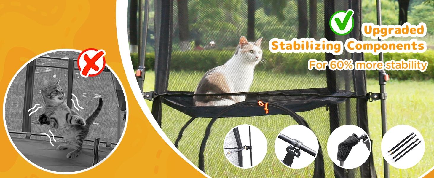 Elegear Extra Large Outdoor Cat Enclosure, 3-Tier Spacious Design&5 Windows, Weatherproof&Sunproof,Carry Bag for Patio Camping Pet Supplies Apartment