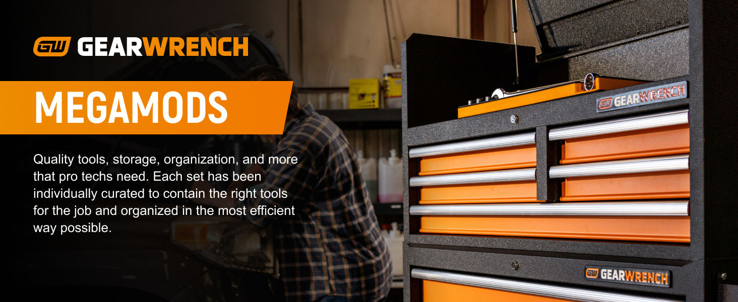 MEGAMODS. Quality tools, storage, organization, and more that pro techs need.