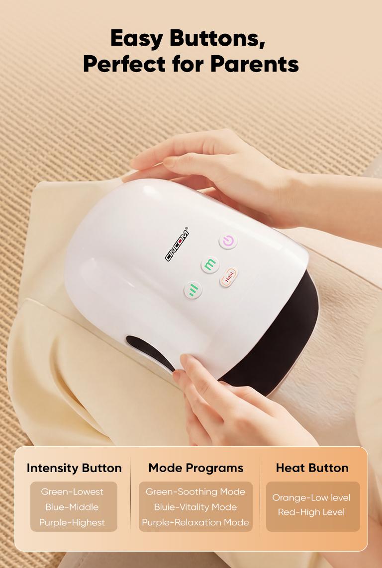 CINCOM Portable Hand Massager, Cordless, Advanced Airwave Technology, Customized Mode & Heating Function, Long-Lasting Battery Life, Auto-Off Feature, Perfect for Daily Relaxation, Comfort, White, Ideal Gift for Christmas & Birthday,summerwins