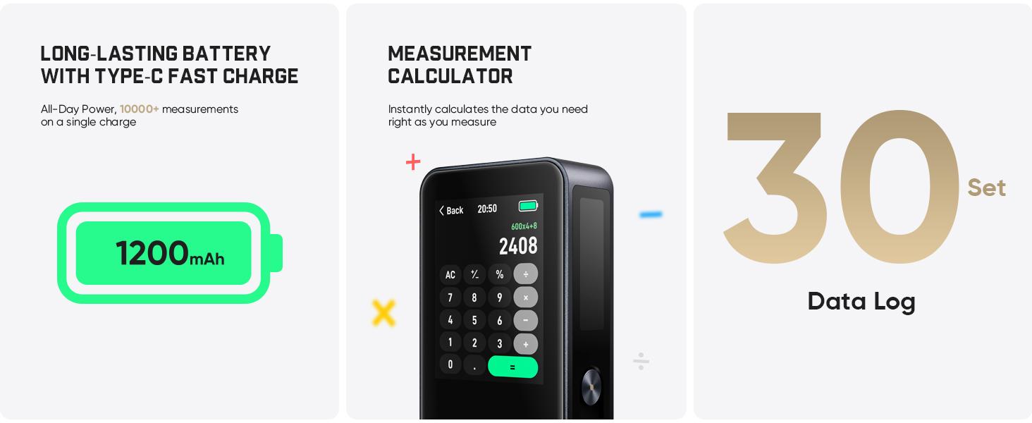 【FathersDayGift】Fanttik A11 Ultra 3-in-1 Laser Measuring Tool - 197Ft Rechargeable Range Finder with IPS Touch Screen, Side LCD, Wheel Roller, 3-Axis Self Levelling Laser Leveler Tool, User-Friendly Interface, Portable for Home DIY