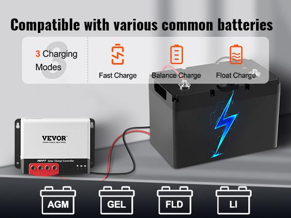 summervibes VEVOR 50A MPPT Solar Charge Controller, 12V/ 24V Auto DC Input, Solar Panel Regulator Charger with Bluetooth Module, 98 Charging Efficiency for Sealed(AGM), Gel, Flooded and Lithium Battery Charging summervibes VEVOR 50A MPPT Solar Charge Controller, 12V/ 24V Auto DC Input, Solar Panel Regulator Charger with Bluetooth Module, 98 Charging Efficiency for Sealed(AGM), Gel, Flooded and Lithium Battery Charging