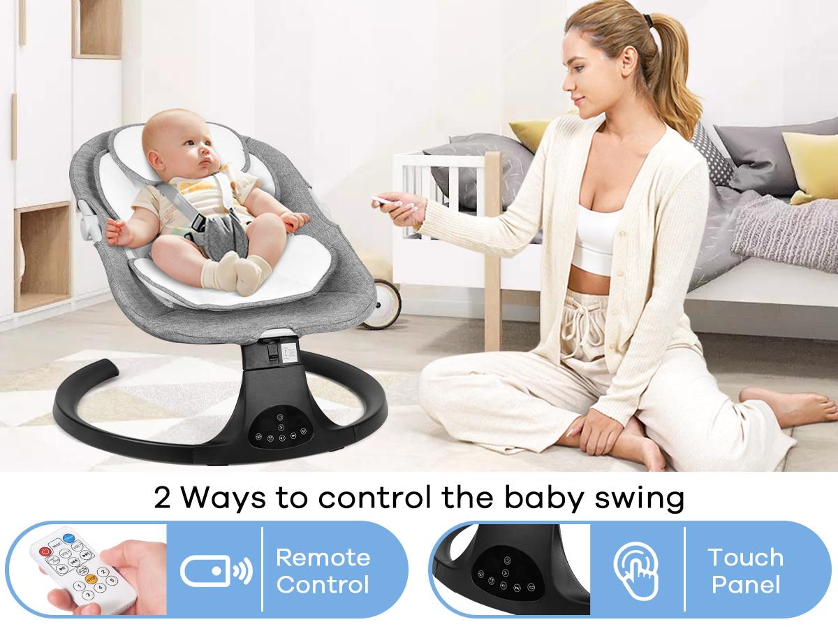 Baby Electric Bouncer, Baby Rocker, Electric swing, 5 Speed & 10 Lullabies, Baby Bassinet, Adapter & Battery Powered, For Indoor Use, Remote Control#DealsForYouDays