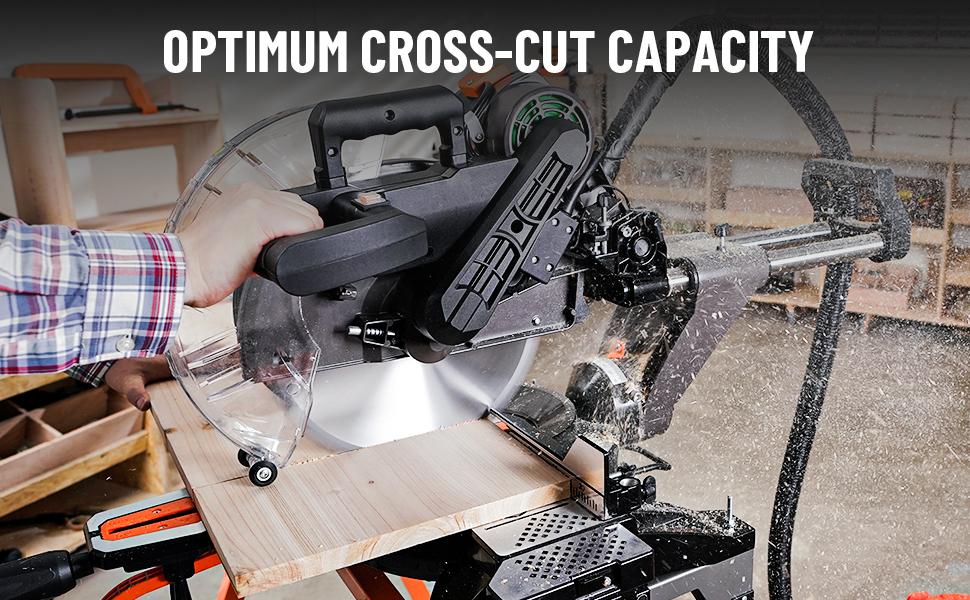 DOVAMAN 12 Inch Dual-Bevel Miter Saw 15-Amp 3800RPM, Ambidextrous Operation, 4.2x13in Cutting Capacity, Laser Guide, 0-45&deg; Bevel & Miter Cut,#Summervibes