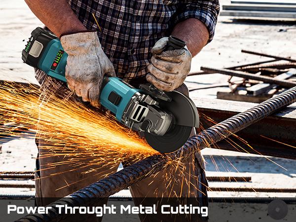 SEESII Cordless Angle Grinder Kit with 2x4.0Ah Batteries, 10000RPM Brushless Electric Metal Grinder w/ 4-1/2" Cutting Wheel, Flap Wheel, and Wool Carving Wheel for Precision Cutting & Grinding#SummerVibes