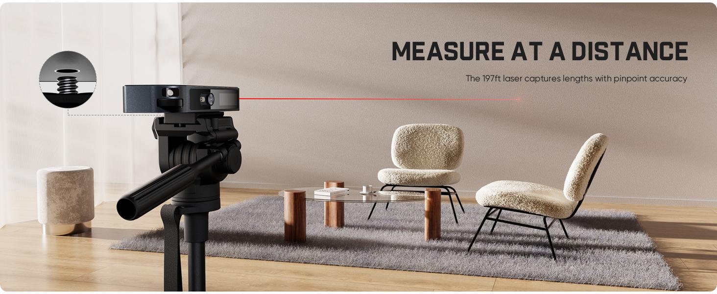 【FathersDayGift】Fanttik A11 Ultra 3-in-1 Laser Measuring Tool - 197Ft Rechargeable Range Finder with IPS Touch Screen, Side LCD, Wheel Roller, 3-Axis Self Levelling Laser Leveler Tool, User-Friendly Interface, Portable for Home DIY